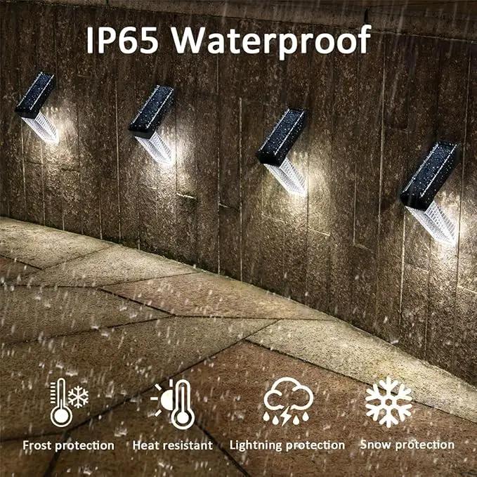 [4-Pack] Outdoor Solar Lights, Waterproof Induction Stair Step Lights, IP65 Waterproof, Automatically Light up at Dark, Suitable for Stairs, Garden Fences, Flower Bed Decorations and terraces by GreenHaven Gardens
