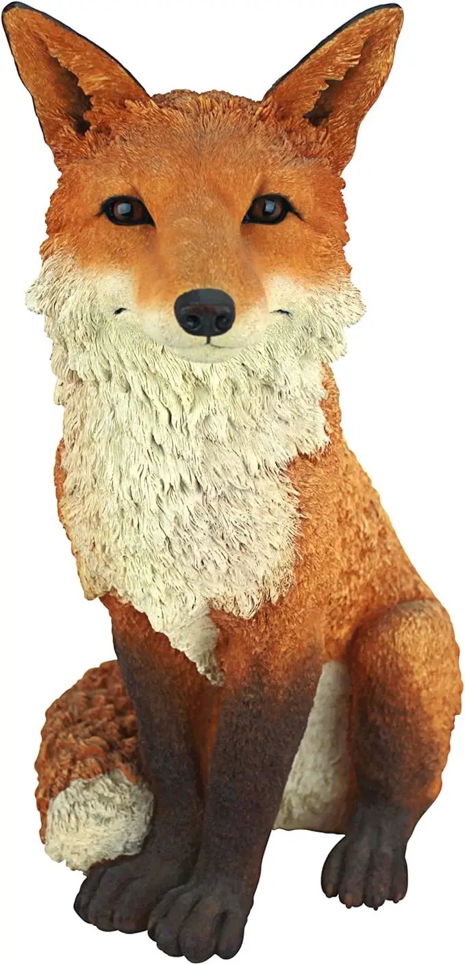 Design Toscano Simon The Woodland Fox Indoor/Outdoor Garden Statue for Patio, Pool or Lawn, 18 Inch Tall, Cast Stone Resin, Red Orange Paint by GreenHaven Gardens