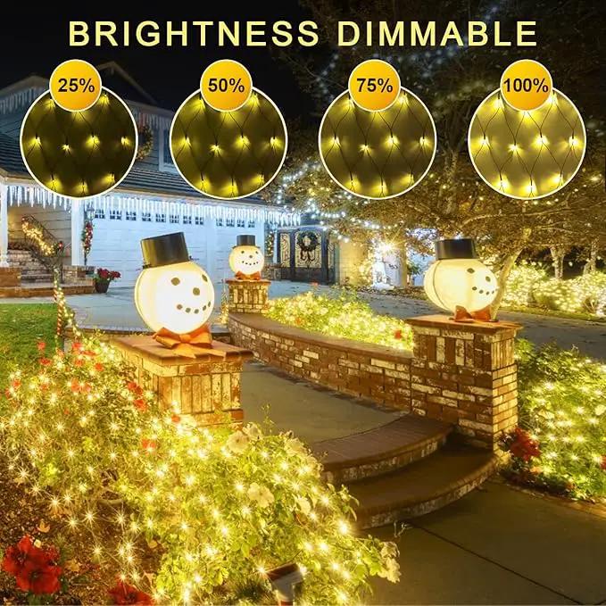 JMEXSUSS 360 LED Christmas Net Lights Outdoor Waterproof, Connectable 12ft x 5ft Net Lights Outdoor Mesh Lights with Remote, Plug in Warm White Net Lights for Bushes Shrubs Christmas Decorations by GreenHaven Gardens