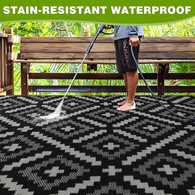 Outdoor Rug 9x12 ft Waterproof, Reversible Outdoor Plastic Straw Rug for Patios Clearance, Outdoor Area Rug Carpet RV Mat for Camping Backyard Deck Porch by GreenHaven Gardens