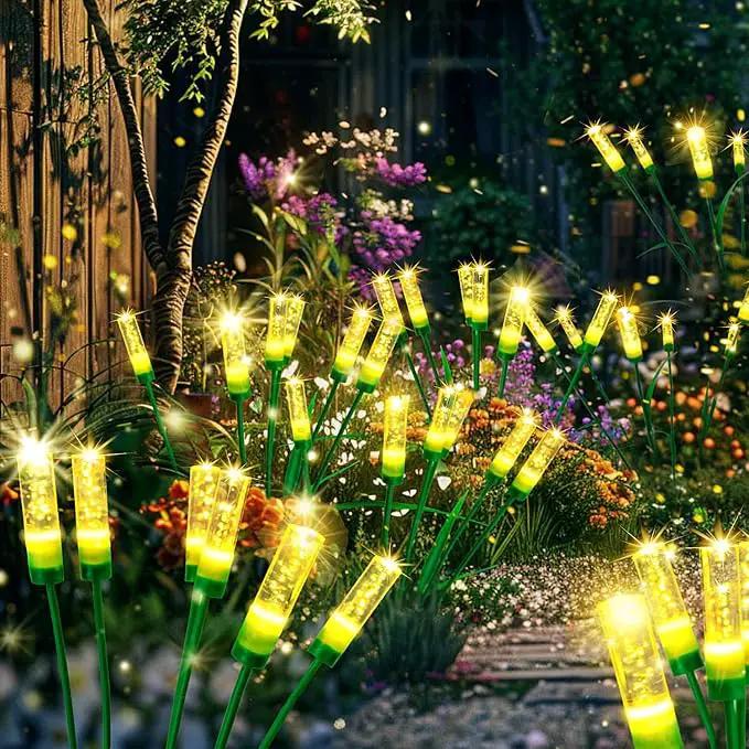 Solar Lights Outdoor Waterproof Upgraded Outdoor Solar Lights for Yard Patio Garden Decor, Solar Lights for Outside Gardening Supplies 2pack, Firefly Garden Lights Solar Powered Outdoor (Large) by GreenHaven Gardens
