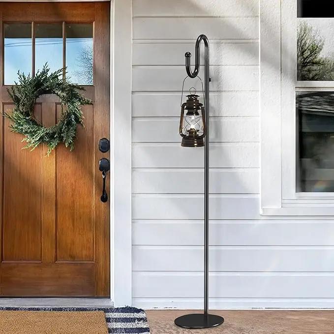74" Shepherds Hook Stand for Plant: Hanging Bird Feeders, Plants, Lanterns, Wreath and Wind Chimes, Adjustable Free Standing Pole Holder with Heavy Duty Base for Indoor & Outdoor, Holds Up to 20 LBS by GreenHaven Gardens
