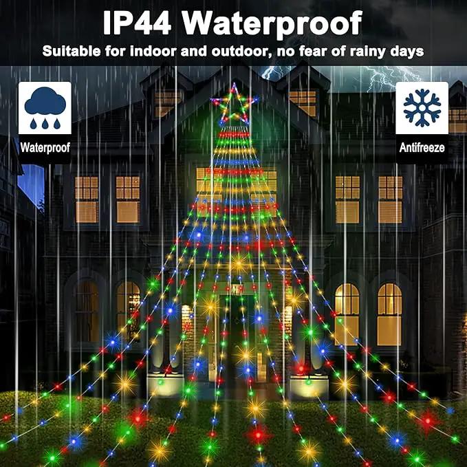 Onory 23FT Christmas Outdoor Waterfall Star String Lights, 860 LEDs, 8 Modes, Waterproof for Yard, Patio, Party Decorations by GreenHaven Gardens