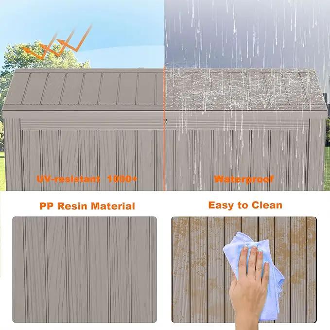 150 Gallon Resin Deck Box, Lockable Patio Outdoor Storage Box for Furniture, Garden Tools and Tools Storage, Waterproof Outside Storage Boxes - Grey by GreenHaven Gardens