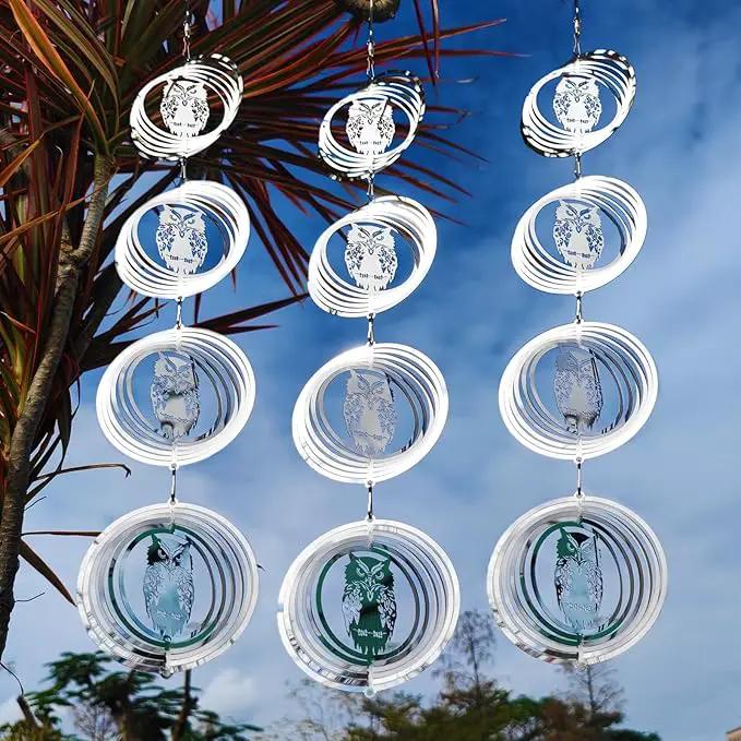 12 Discs Owl Bird Scare Discs Set-Highly Reflective Double-Sided Bird Reflectors,Extra Sparkly Owl Wind Spinner Outdoor Garden Decor, Bird Devices Deterrent to Scare Birds Away from Yard Patio Farm by GreenHaven Gardens