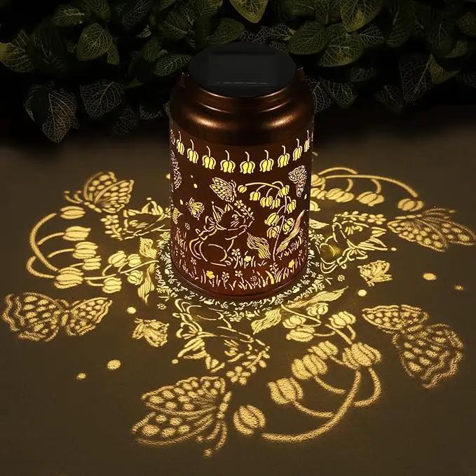 Solar Lantern Outdoor Hanging Lights Birthday Gifts for Women Mom and Grandma Cat and Butterfly Metal Garden Decor Outdoor Waterproof LED Solar Lanterns for Patio, Yard, Pathway,Landscape by GreenHaven Gardens