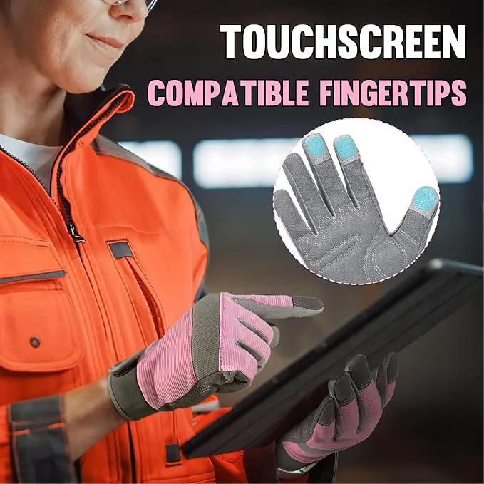 HANDLANDY Women Safety Work Gloves Utility Touch Screen Working Grip Glove for Yardwork Gardening Breathable Mechanic Gloves by GreenHaven Gardens