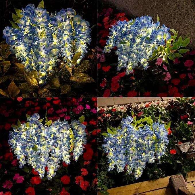 2Pack Solar Waterproof Wisteria Flowers Garden Lights Upgraded Solar Panel 2 Glowing Lighting Modes for Outdoor Yard Walkway Lawn Decor Birthday Gift by GreenHaven Gardens