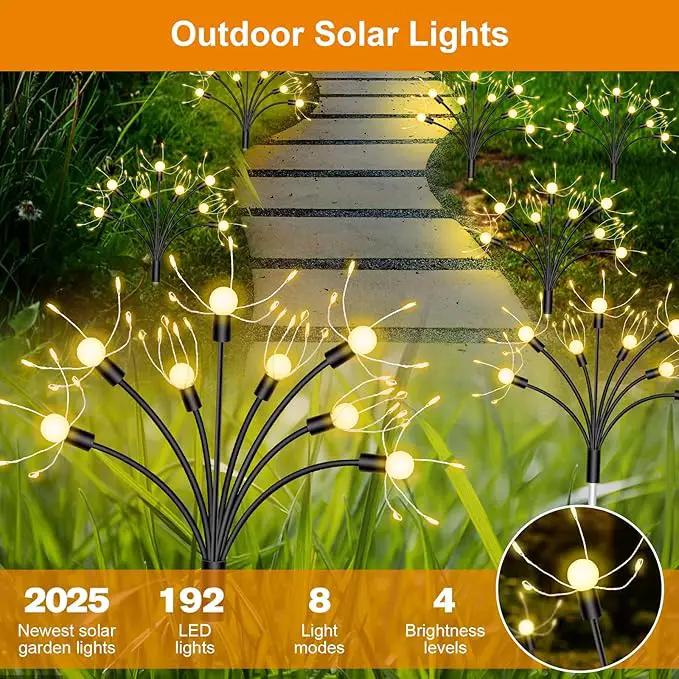 Solar Garden Lights 4 Pack - Outdoor Waterproof Decorative Fairy Lights for Yard, Pathway, Flowerbed, Balcony, Patio & Garden Decor by GreenHaven Gardens