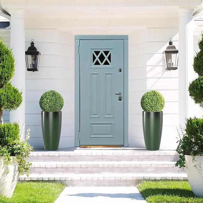 QCQHDU 24 inch Tall Planter for Indoor & Outdoor Plants, 2 Pack Sturdy Plant Flower Pots Modern Decor for Front Porch Patio Deck Living Room by GreenHaven Gardens