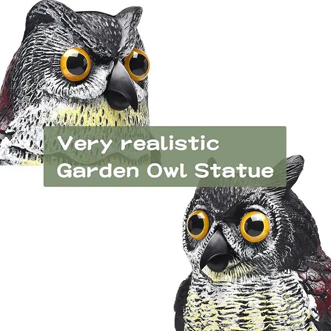 2 Packs Fake Plastic Owl Statue, Multicolor Garden Owl Statue, Plastic Statue for House, Garden, Pool, Yard. by GreenHaven Gardens