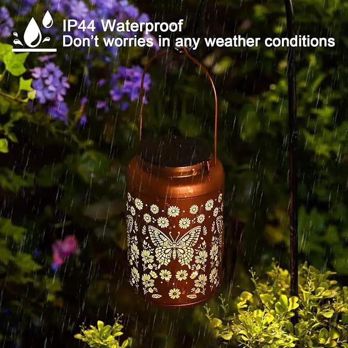 2 Pack Butterfly Solar Lanterns Outdoor Waterproof - Hanging Butterflies Solar Lights Garden Decor, Birthday Gifts for Women, Mom, Mothers Day Gifts, Outdoor Decor for Patio, Yard by GreenHaven Gardens