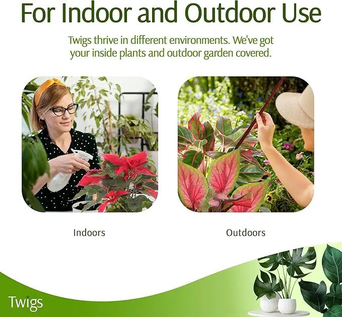Twigs - Plant Support Stakes for Indoor, Outdoor & Climbing Plants, Gardening Supplies, Garden Accessories, Trellis & Ring Alternative, Made in USA - Begonia (Red), 10 Pack, 12" L, Mini Twigs by GreenHaven Gardens