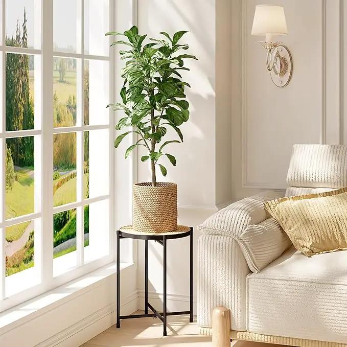Bamworld Rattan Plant Stand Indoor,Round Plant Table for Large Plants,Tall Heavy Duty Plant Holder for Living Room Bedroom Balcony,Boho Rattan Decor by GreenHaven Gardens