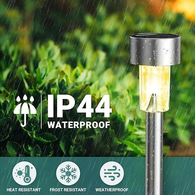 GIGALUMI Solar Lights Outdoor Waterproof, 20 Pack, Stainless Steel LED Solar Garden Lights for Patio, Lawn, Yard and Landscape, Garden Decor Patio Decor,Warm White by GreenHaven Gardens