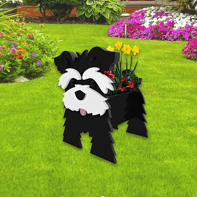 Black Schnauzers Dog Planter Plant Pots,Cute Garden Dog Flower Planter,Large Dog Planters Birthday Gifts for Women,Office,Indoor/Outdoor Decor(9.84 * 10.24 * 15in) by GreenHaven Gardens
