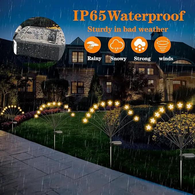 4 Pack Star Solar Firefly Lights, 10 LED Garden Lights,Solar Swaying Lights,Outdoor Waterproof Firefly Path Lights for Pathway Yard Walkway Patio Decoration, Warm White by GreenHaven Gardens