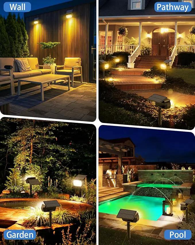 Fabrito Solar Spot Lights Outdoor 136 LEDs, Large Area Lighting Solar Lights Outdoor, 4 Pack IP65 Waterproof Landscape Spotlights Auto On/Off for Yard, Garden, Pathway, Plants,Tree (Warm White) by GreenHaven Gardens