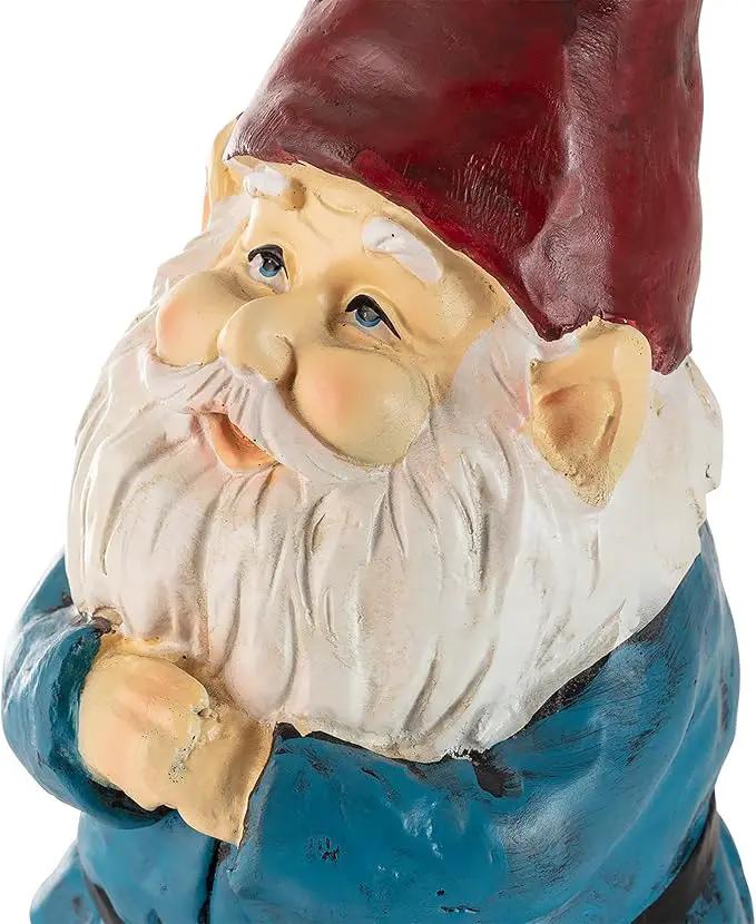 Alpine Corporation 12" Tall Classic Outdoor Garden Gnome Yard Statue Decoration by GreenHaven Gardens