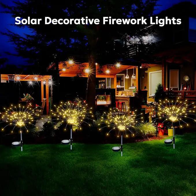 Solar Fireworks Lights Outdoor Waterproof Garden Fairy Light Outside Solar Sparkles Landscape Lights 120 LED Decorative Outdoor for Backyard Patio Pathway Lawn Party Walkway Decor, 4 Pack by GreenHaven Gardens