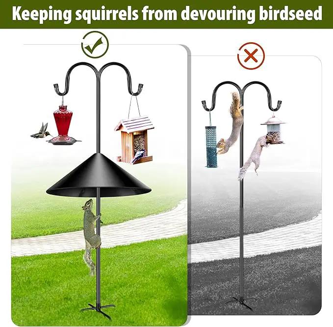 19-inch Squirrel Baffle, Squirrel-Proof for Bird Feeder Pole, Birdhouse Baffle for Shepherd's Hook in The Outdoors,(Black 2 Pack) by GreenHaven Gardens