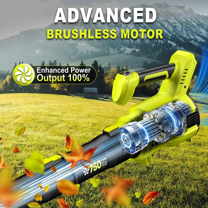 Cordless Leaf Blower, 550CFM (160MPH) Brushless Turbo Blower, 24V High Power Battery Powered Leaf Blowers with 2x4.0Ah Battery & Charger, Electric Blowers Variable Speeds for Lawn&Garden by GreenHaven Gardens