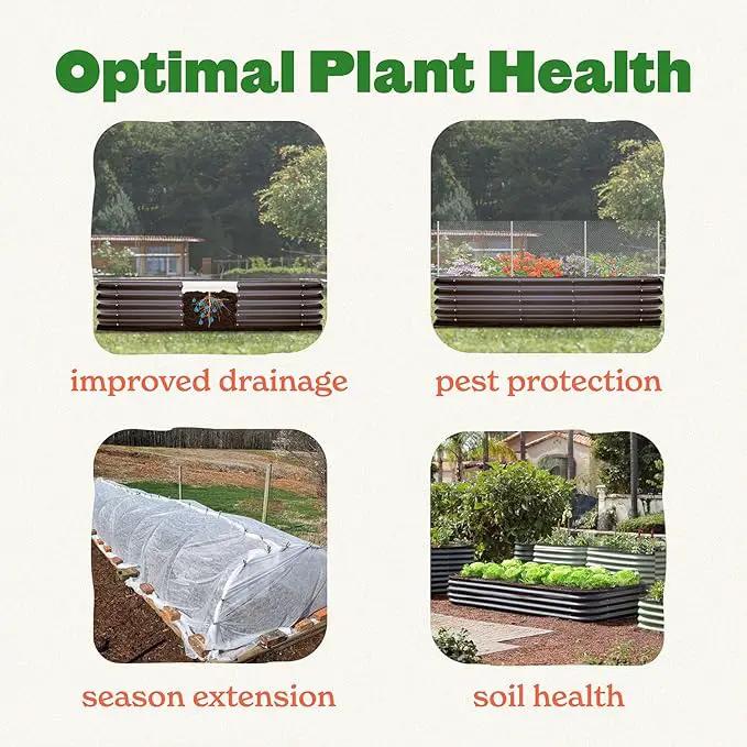 Epic Gardening 5-in-1 Modular Galvanized Raised Garden Bed Kit, 15" Tall Metal Planter Box, Durable Aluzinc Steel Raised Garden Bed Outdoor for Vegetables, Herbs, Flowers & Fruits - Round - Mist Green by GreenHaven Gardens