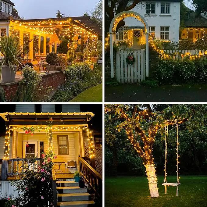 JMEXSUSS 2 Pack Solar String Lights Outdoor Waterproof - Total 400 LED 151FT Solar Lights Outdoor, 8 Modes Warm White Christmas Light for Outside Patio Yard Tree Garden Christmas Decorations by GreenHaven Gardens