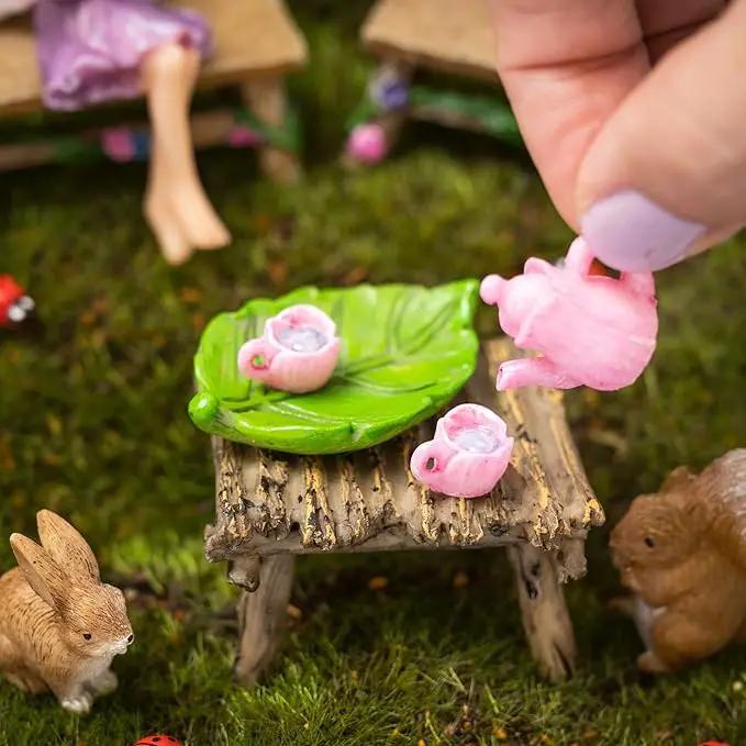 Fairy Garden Accessories Outdoor - Colorful Fairy Garden Starter Kit with a Fairy for a Garden and Miniature Furniture - 14 Piece Set by GreenHaven Gardens