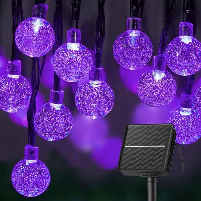 Brightown Solar String Lights Outdoor 60 Led 35.6 Feet Crystal Globe String Lights with 8 Lighting Modes, Waterproof Solar Powered Patio Lights for Garden Yard Porch Decor (Purple) by GreenHaven Gardens