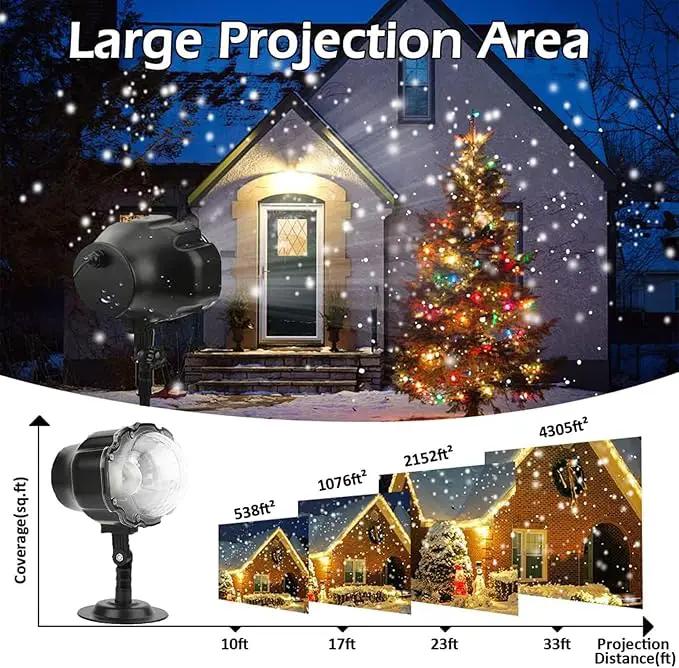 Christmas Snowfall Projector Light, Yokgrass LED Snow Projector Outdoor Holiday Lights IP65 Waterproof with Remote Control Dynamic Falling Snow Effect for Garden, Party, Halloween Landscape Decoration by GreenHaven Gardens