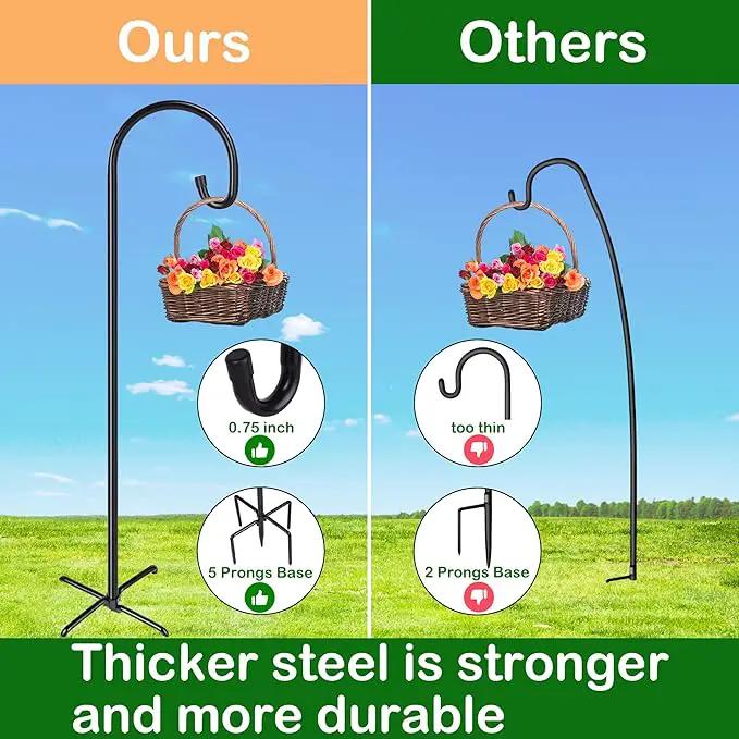 Shepherd-Hooks Adjustable for Bird-Feeder Lantern Plant-Hook Garden-Stake - Plant Stand Hanger for Outdoor Flower Basket, Bird Feeder Hanger Weddings Décor by GreenHaven Gardens