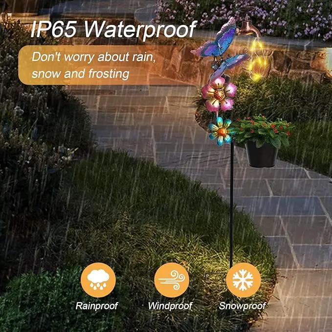 Afirst Solar Outdoor Decorative Butterfly Lights - Faucet Shaped Twinkling Light Garden Stake Decorations for Pathway Lawn Patio Courtyard Backyard by GreenHaven Gardens
