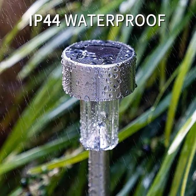 GIGALUMI Solar Pathway Lights 12 Pack, Stainless Steel IP44 Waterproof Auto On/Off Outdoor LED Solar Landscape Lights for Garden, Yard, Patio, Path and Walkway. (Warm White) by GreenHaven Gardens