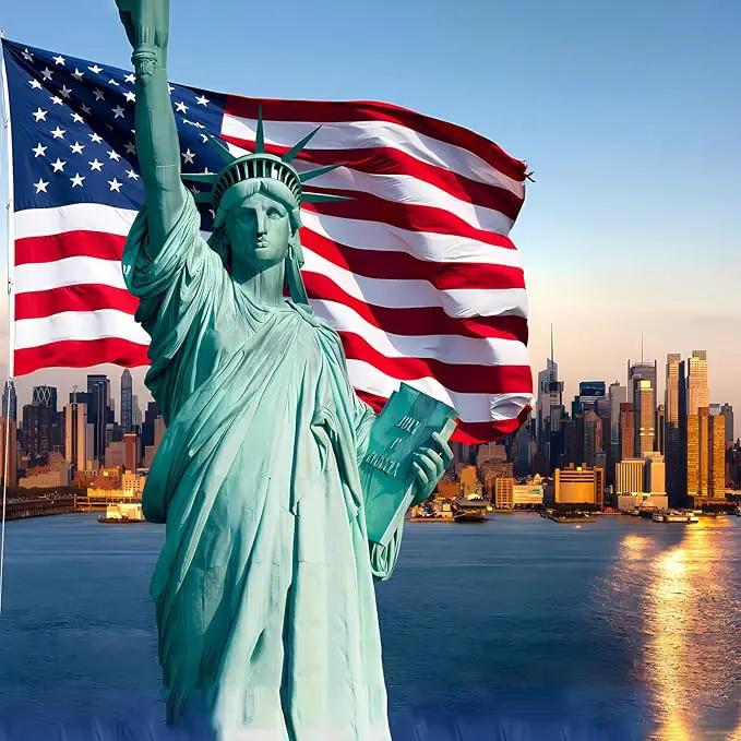 AZCOVER American Flag 12x18 FT Luxury Us Flag for Outside Made in USA Heavy Duty Nylon American Flags for Outdoor with Embroidered Stars Sewn Stipes and Brass Grommets All Weather Lasting United by GreenHaven Gardens