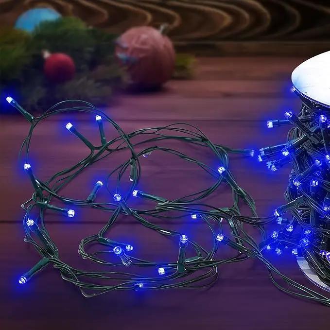 Christmas Tree Light 200 LEDs 73ft Green Cable Wire Fairy String Twinkle Lights Plug in 12 Modes for Xmas Party, Halloween, Outdoor, Garden, Wedding, Home Decoration (Blue) by GreenHaven Gardens