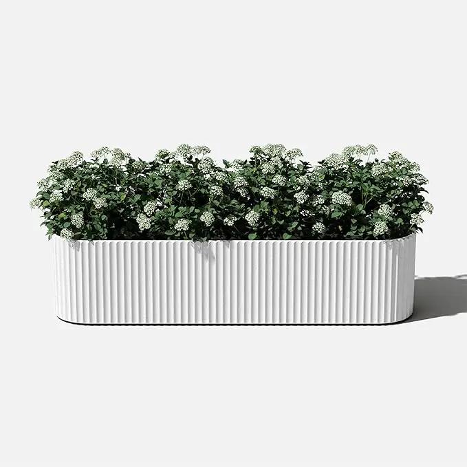 Veradek Demi Series Window Box Planter - Long Planter Box for Windowsill/Balcony | Durable Plastic-Stone Composite Material | Modern Décor for Flowers/Herbs by GreenHaven Gardens