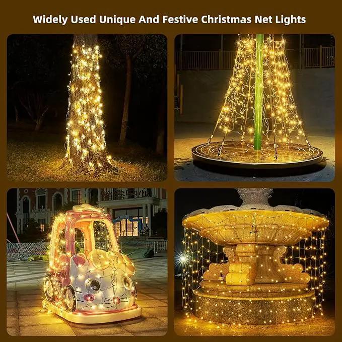 Led Net Lights Christmas Lights Outdoor Christmas Net Lighting with 121Led Mini Globe Lights 5ftx5ft, Outdoor Indoor Fairy Mesh Net Lights for Christmas Trees, Bushes, Shrubs Decorations(WarmWhite) by GreenHaven Gardens