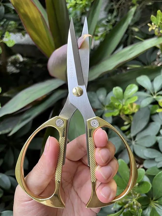 Indoor Plant Shears and Garden Scissors, Houseplant Shears Made of Japan SK5 Stainless Steel, Flowers Herbs and Plant Cutters, Clippers, Trimmers, Loppers, Bonsai Plant Pruning Scissors by GreenHaven Gardens
