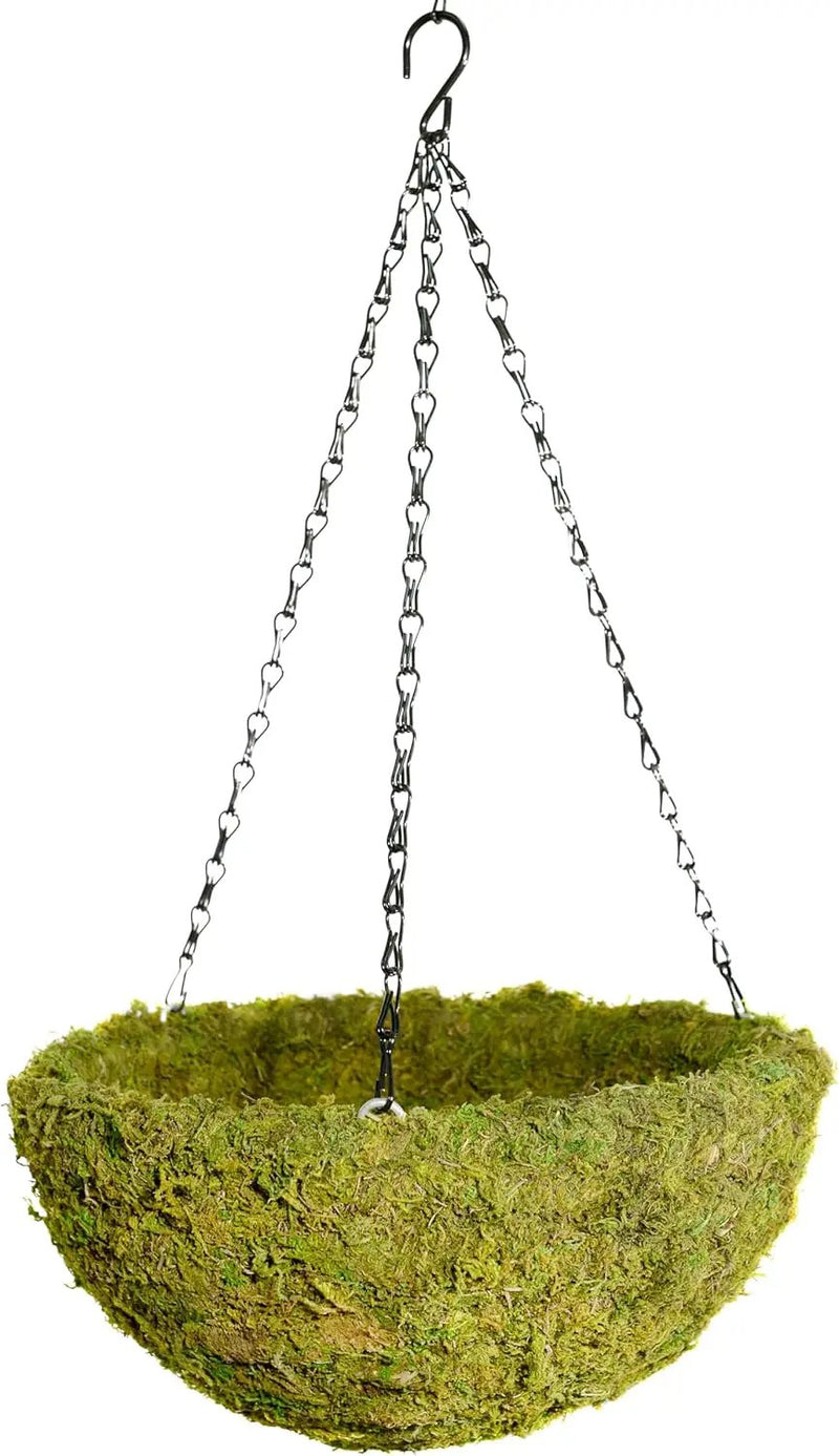 SuperMoss (29201) MossWeave Hanging Basket - Round, Fresh Green, Medium (14.5 Diameter)" by GreenHaven Gardens