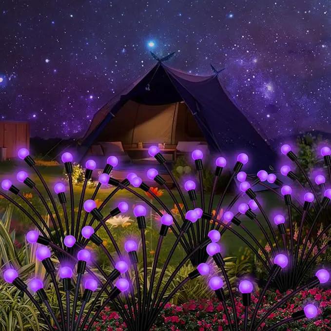 Kohlrabi Solar Garden Lights Outdoor, 6 Pack 60 LED Solar Purple Firefly Lights Waterproof, Sway by Wind, Solar Swaying Light for Yard Patio Backyard Garden Planter Flower Bed Pathway Decoration by GreenHaven Gardens