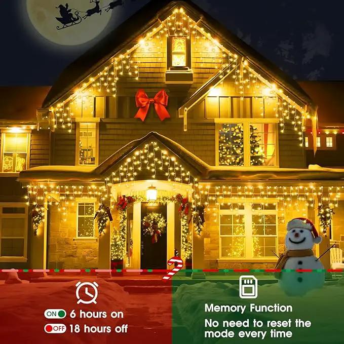 Hezbjiti 2Pack Total 800LED Ice Lights 32.8FT Christmas Lights String Lights Outdoor Decoration 8 Modes 75 Drops Fairy Lights for Eaves Party Yard Garden Xmas Decor by GreenHaven Gardens