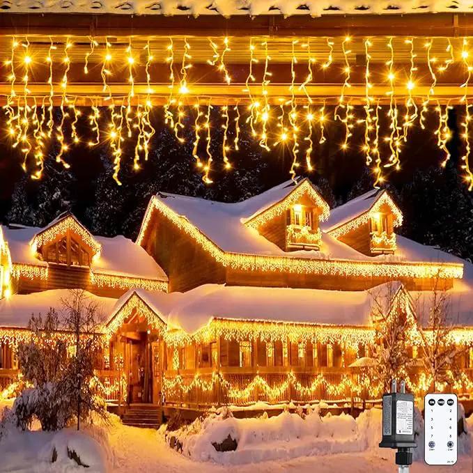 JMEXSUSS 800 LED Icicle Lights for Outside, Icicle Christmas Lights Outdoor, Warm White Christmas Lights for House Holiday Party Wedding Christmas Decorations by GreenHaven Gardens