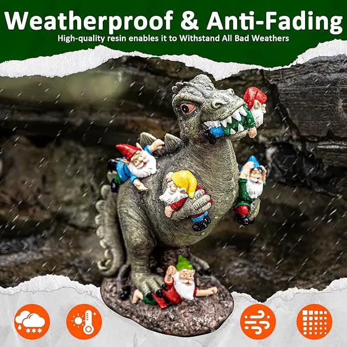 Dinosaur Gnomes Garden Statues Garden Decor Yard Decorations Outdoor, Patio, Yard, Lawn Ornaments Unique Housewarming Gifts for Women, Mom for Mothers Day by GreenHaven Gardens