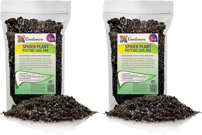 Premium Spider Plant Potting Soil Mix (2 Bags of 5 Quart) by GreenHaven Gardens