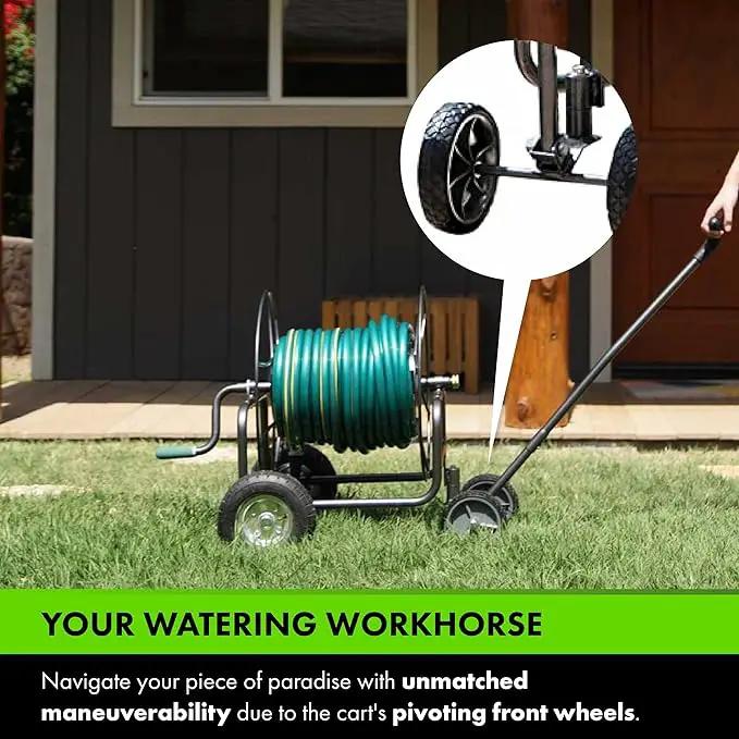 Yard Butler Hose Reel Cart - Heavy Duty Metal with Wheels for Gardens, Lawns, and Outdoor Use, 400 ft by GreenHaven Gardens