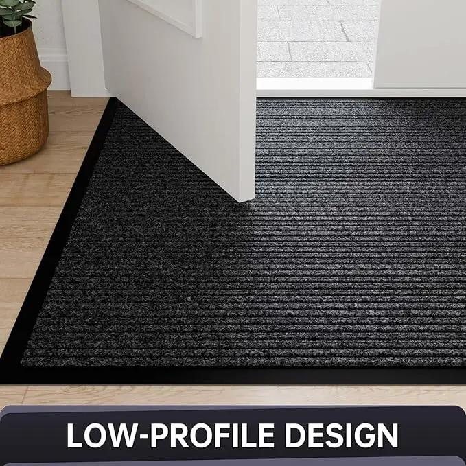 Front Door Mat, 72" x 48" Heavy Duty Indoor Outdoor Entrance Mat for Commercial Entryway, Welcome Durable Non-Slip Rubber Backing, Low-Profile for Entry, Gray by GreenHaven Gardens