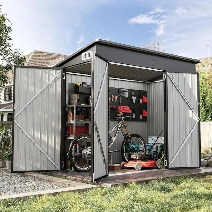 Aoxun 7' x 4' Shed 140 CU.FT Outdoor Waterproof Storage Shed with Triple Lockable Door Garden Metal Tool Shed for Outside by GreenHaven Gardens