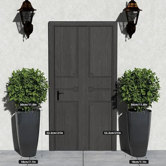 QCQHDU 21 inch Tall Planters for Indoor & Outdoor Plants, 2 Pack Sturdy Plant-Flower-Tree Pots for Front Porch Patio Deck Living Room Decor by GreenHaven Gardens