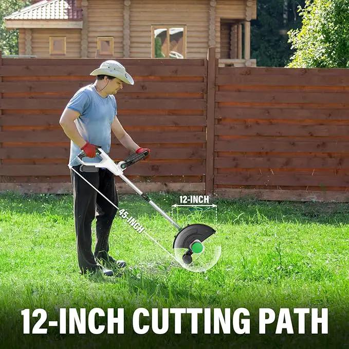 SOYUS Weed Wacker Battery Operated, 12 Inch String Trimmer Cordless, 20V Weed Wacker Electric with Battery and Charger, Lightweight Edger Trimmer with 8 Pcs Replacement Spool Trimmer Lines by GreenHaven Gardens